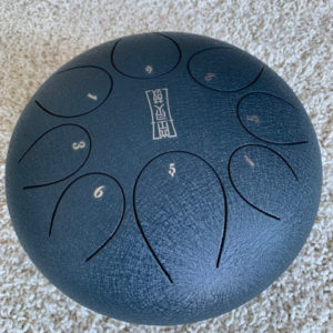 10 Inch Tongue Drum, 8 Tones, Black/Gray Colored