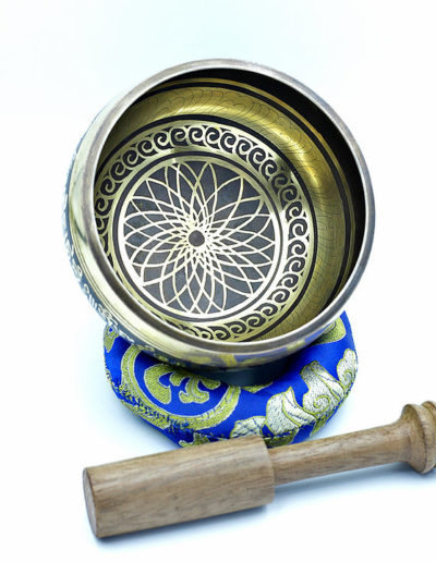 4 inch carving brass himalayan singing bowl