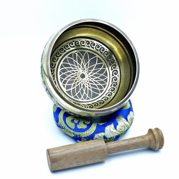 4 inch carving brass himalayan singing bowl