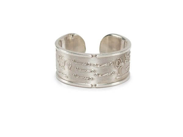 BioSignatures Ring in Sterling Silver ~ adjustable large size ~